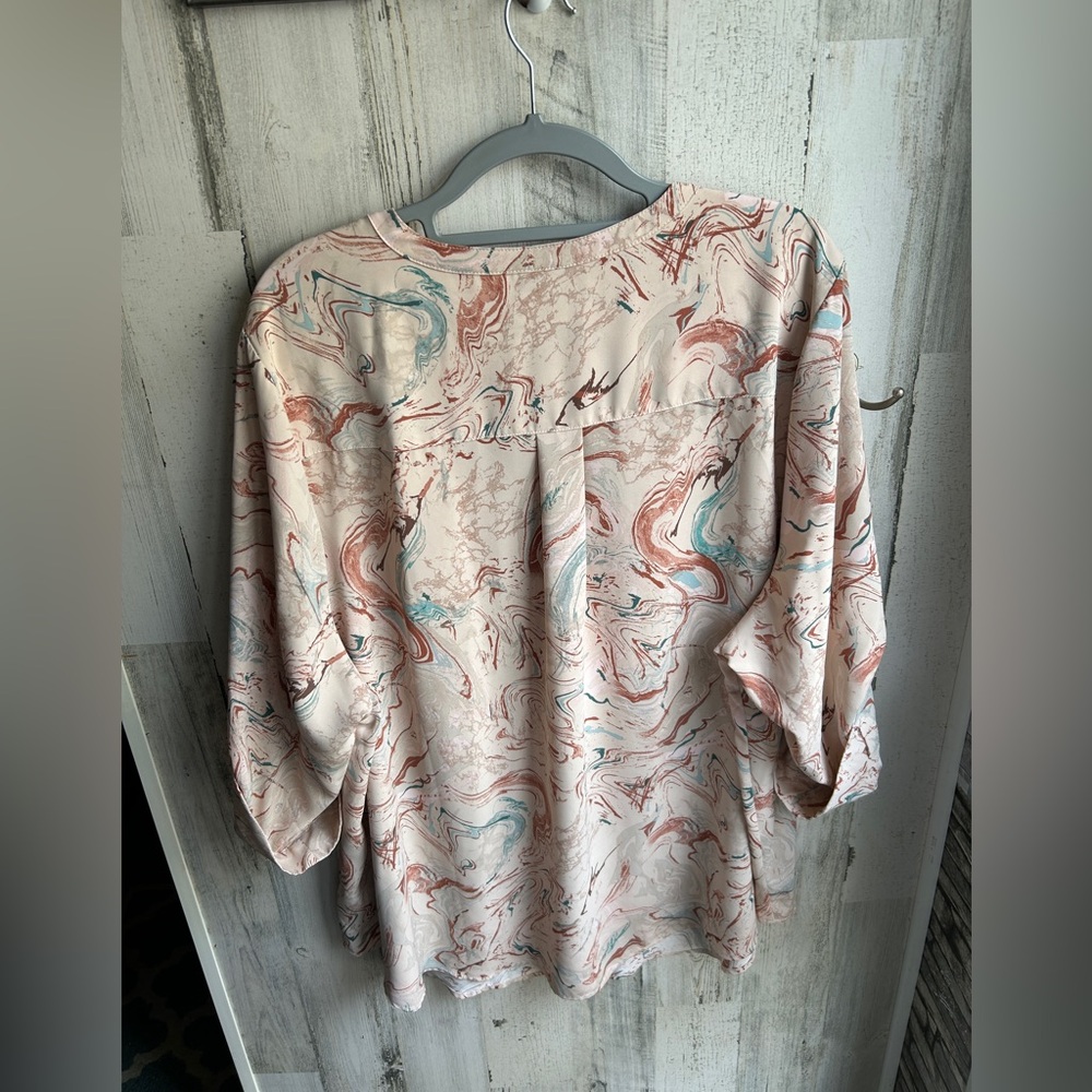 Torrid Harper Studio Crepe de Chine Pullover 3/4 Sleeve Blouse 4X - Picture 2 of 5